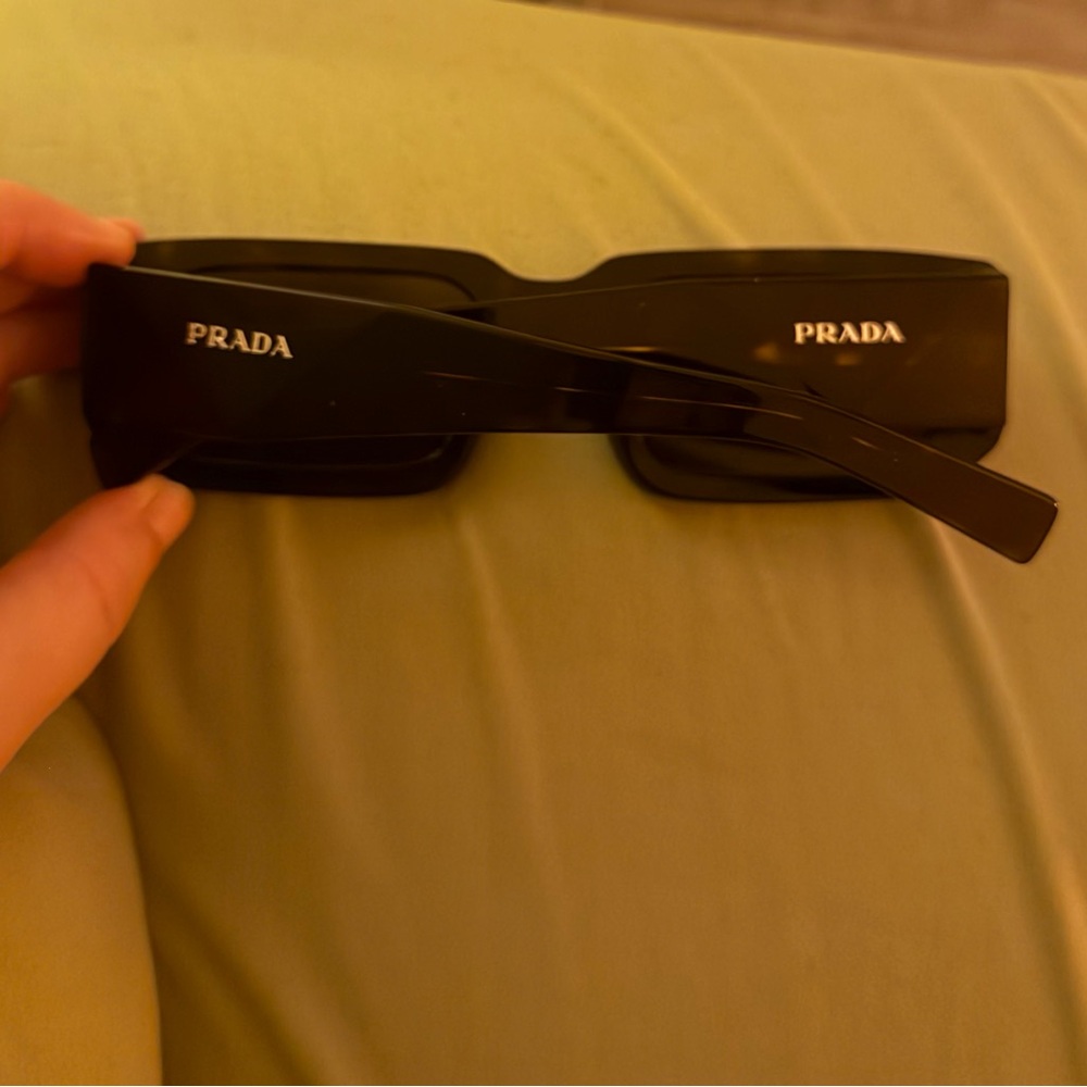 Prada Brown Tortoise Shell Rectangular Sunglasses - image 2